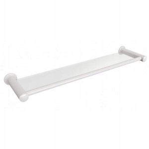Półka łazienkowa szklana 60 cm biała