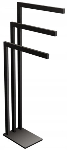 Stojak na trzy ręczniki czarny ze stali nierdzewnej TECHNIC