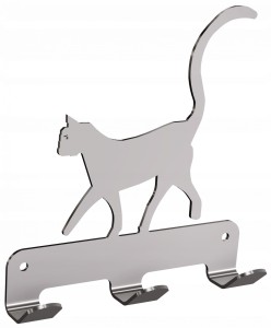 Wieszak 3-hakowy z kotem TECHNIC 334/SG INOX