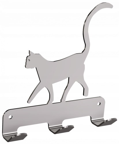 Wieszak 3-hakowy z kotem TECHNIC 334/SG INOX