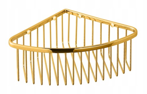 Kosz prysznicowy narożny 20 cm wysoki złoty POŁYSK