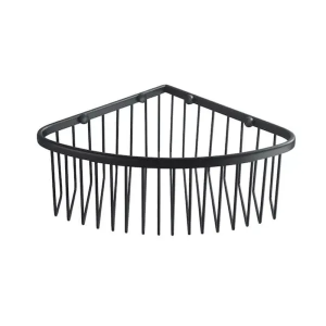 Kosz prysznicowy narożny 20 cm wysoki czarny MAT