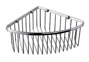 Kosz prysznicowy narożny 20 cm wysoki Chrom