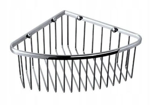 Kosz prysznicowy narożny 20 cm wysoki Chrom