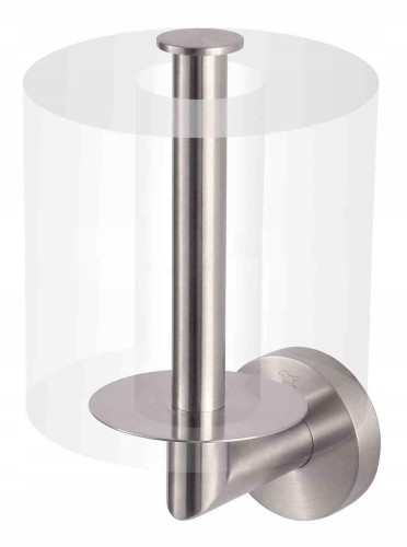 Uchwyt z rozetą na zapasową rolkę papieru toaletowego stal szczotkowana