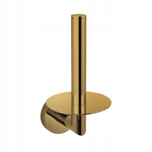 Uchwyt z rozetą na zapasową rolkę papieru toaletowego złoty połysk