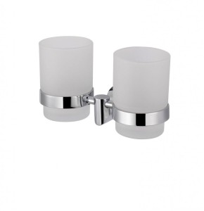 Uchwyt z dwoma kubkami Classic szkło matowe