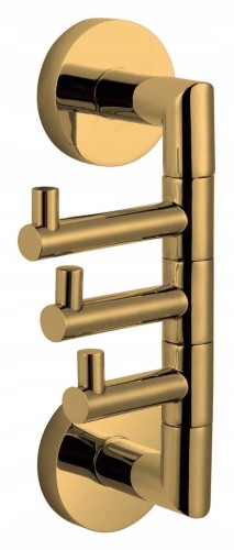 Wieszak 3- hakowy Classic złoty połysk
