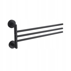 Wieszak na ręcznik / trójramienny ruchomy czarny mat