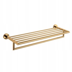 Półka na ręczniki 65,5cm  z relingiem Classic Złoty Połysk