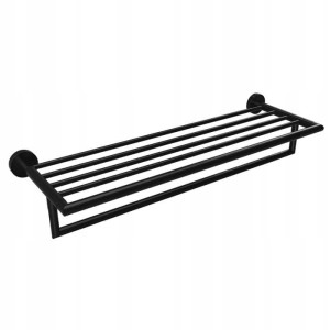 Półka na ręczniki 65,5cm  z relingiem Classic Czarny Mat