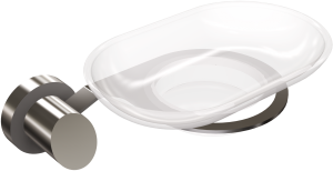 Mydelniczka naścienna chrom wkład szkło matowe