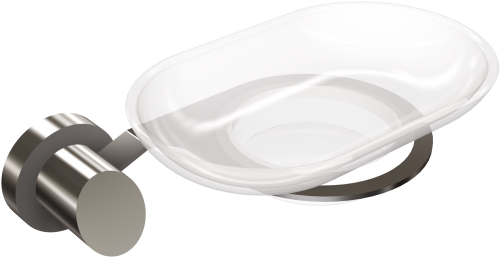 Mydelniczka naścienna chrom wkład szkło matowe