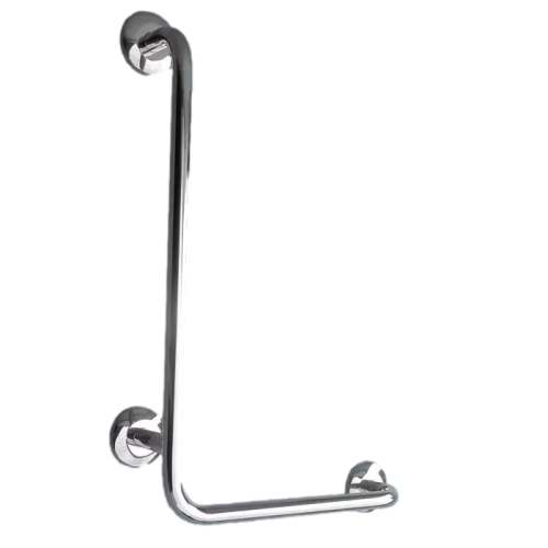 Poręcz dla niepełnosprawnych kątowa lewa 80/40 cm Ø25 mm Stal nierdzewna