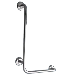 Poręcz dla niepełnosprawnych kątowa lewa 60/40 cm Ø25 mm Stal nierdzewna 