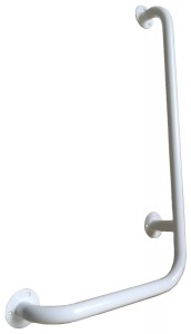 Uchwyt dla niepełnosprawnych kątowy prawy 60/40 cm Ø25 mm Biały