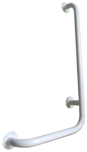 Uchwyt dla niepełnosprawnych kątowy prawy 60/40 cm Ø25 mm Biały