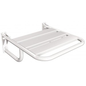 Siedzisko prysznicowe z podporami uchylne Białe stal nierdzewna