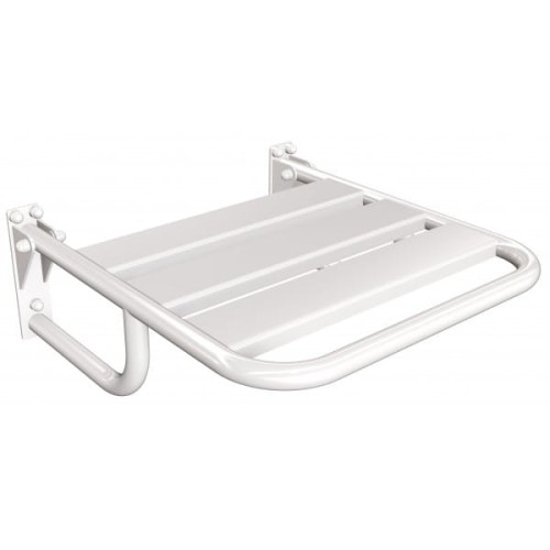 Siedzisko prysznicowe z podporami uchylne Białe stal nierdzewna