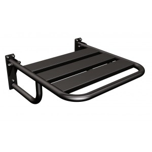 Siedzisko prysznicowe z podporami uchylne Czarne stal nierdzewna