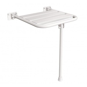 Siedzisko prysznicowe uchylne metalowe z podporą białe