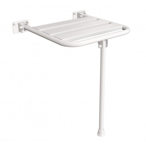 Siedzisko prysznicowe uchylne metalowe z podporą białe