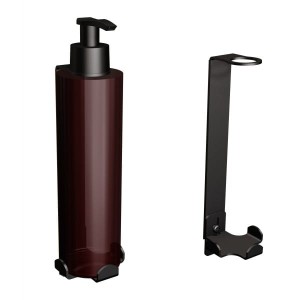Uchwyt-dozownik mydła w płynie samoprzylepny, czarny 300ml