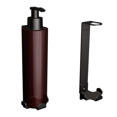 Uchwyt-dozownik mydła w płynie samoprzylepny, czarny 300ml