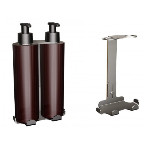 Uchwyt-dozownik mydła w płynie i szamponu samoprzylepny 2x300ml