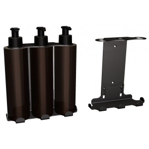 Uchwyt - dozownik mydła w płynie, szamponu, i odżywki 3x300ml CZARNY