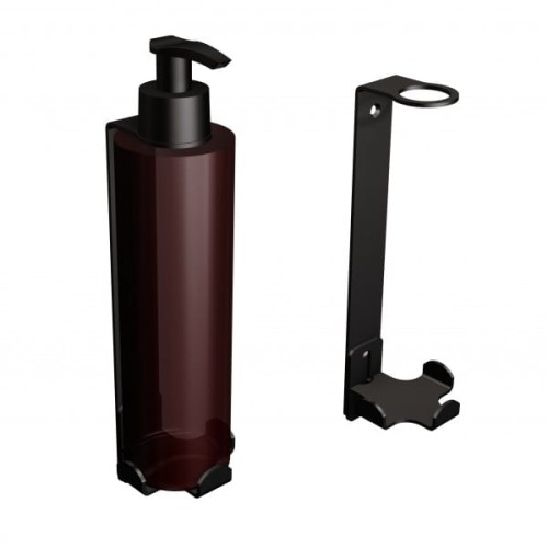 Uchwyt - dozownik mydła w płynie na jedną butelkę 300ml CZARNY 