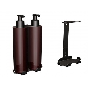 Uchwyt - dozownik mydła w płynie i szamponu 2 x 300ml CZARNY