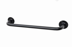 Uchwyt naścienny łazienkowy prosty 60 cm Ø 25 mm Czarny