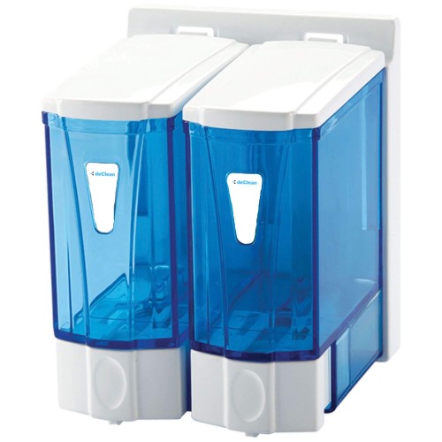 Dozownik Podwójny do Mydła w Płynie 2x250ml Transparentny HS108T