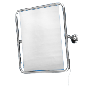 Lustro uchylne z rączką pełna rama 60 x 60 cm Stal nierdzewna