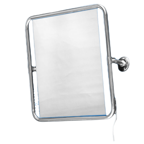 Lustro uchylne z rączką pełna rama 60 x 60 cm Stal nierdzewna