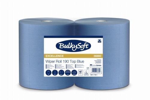 Czyściwo papierowe  Excellence, 3 warstwy, kolor niebieski, celuloza, długość roli 190 m, 1 rola/op.