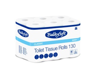 Papier toaletowy  Classic, 2 warstwy, kolor biały, celuloza, długość 14,3m, 96 rolek/op.