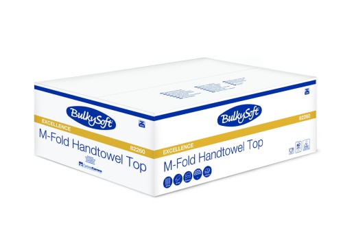 Ręcznik papierowy  Premium składany typu M-Fold ULTRA 4 panelowy, 3 warstwy, kolor biały, celuloza, 2500 szt./kart.