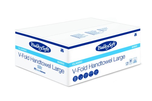 Ręcznik papierowy  Classic składany typu V-Fold PLUS (ZZ), 2 warstwy, kolor biały, celuloza, 4000 szt/kart.