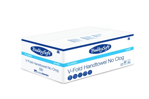 Ręcznik papierowy  Classic  składany typu V-Fold, 24 x 21 cm, 3000 szt/karton, rozpuszczalny.