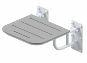 Krzesełko prysznicowe uchylne z podporami BIAŁE