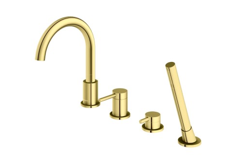 Bateria wannowa z obrotową wylewką Axel GOLD QB244AGD 