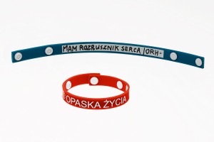 Silikonowa opaska dla seniora, cukrzyka, grupa krwi