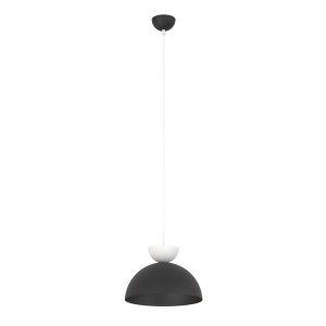 Lampa wisząca 1x12W LUNARO 1S BL Czarna/Biała 