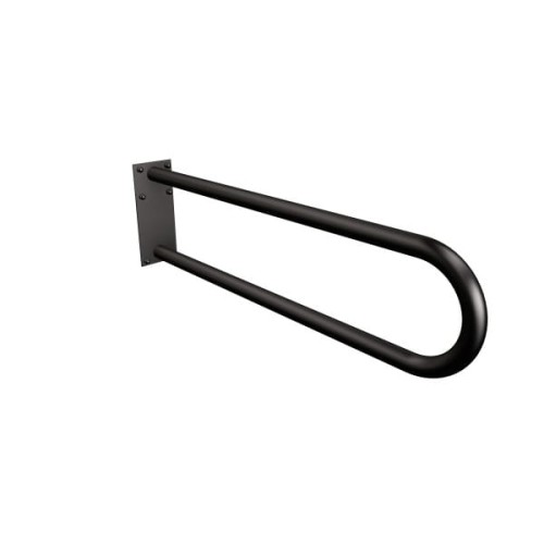 Uchwyt półokrągły ANDEX  stały z płytą 70cm fi32 stal nierdzewna CZARNY
