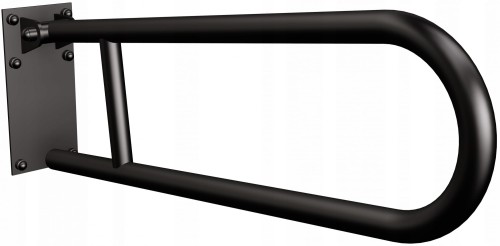 Uchwyt półokrągły ANDEX uchylny z płytą 80cm fi32 stal nierdzewna Czarny MAT