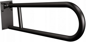 Uchwyt półokrągły ANDEX uchylny z płytą 60cm fi32 stal nierdzewna Czarny MAT