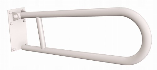 Uchwyt półokrągły ANDEX uchylny z płytą 60cm fi32 stal nierdzewna Biały