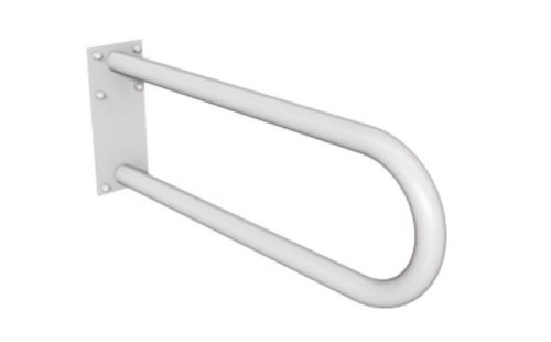 Uchwyt półokrągły ANDEX  stały z płytą 60cm fi32 stal nierdzewna Biały
